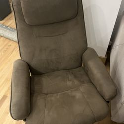 FREE! Brown Fabric Lounge Chair & Foot Rest 