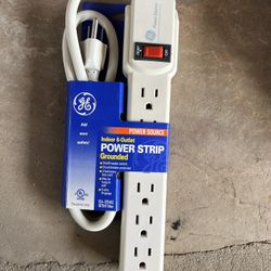GE 6 Outlet Power Strip Grounded New 3 Foot Heavy Duty CordGE 6 Outlet Power Strip Grounded New 3 Foot Heavy Duty Cord 