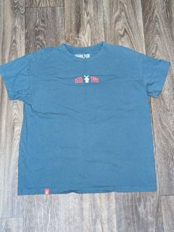 Dutch Bros Coffee Shirt Women's Small Teal Blue "Guaranteed To Satisfy" Graphic