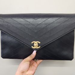 Chanel Chevron Clutch