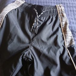 Cat & Jack Kids Black Joggers Pants S (6/7) Neon Green Lined