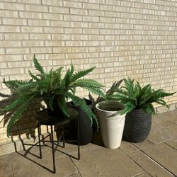 Large Heavy Pots With UV Resistant Outdoor Ferns