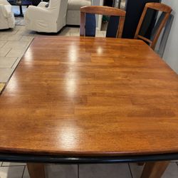 Solid Wood Dining Table With Chairs 