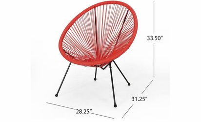 Christopher Knight Home Outdoor Hammock Weave Chair with Steel Frame (Set of 2) - Orange and Black Finish  109 $90