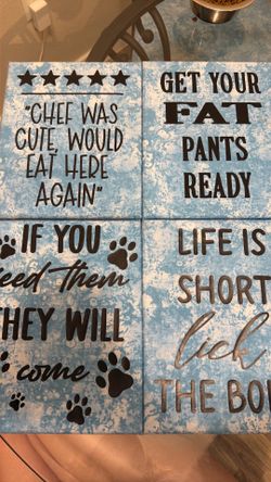 4 Dining Room Sayings on Canvas