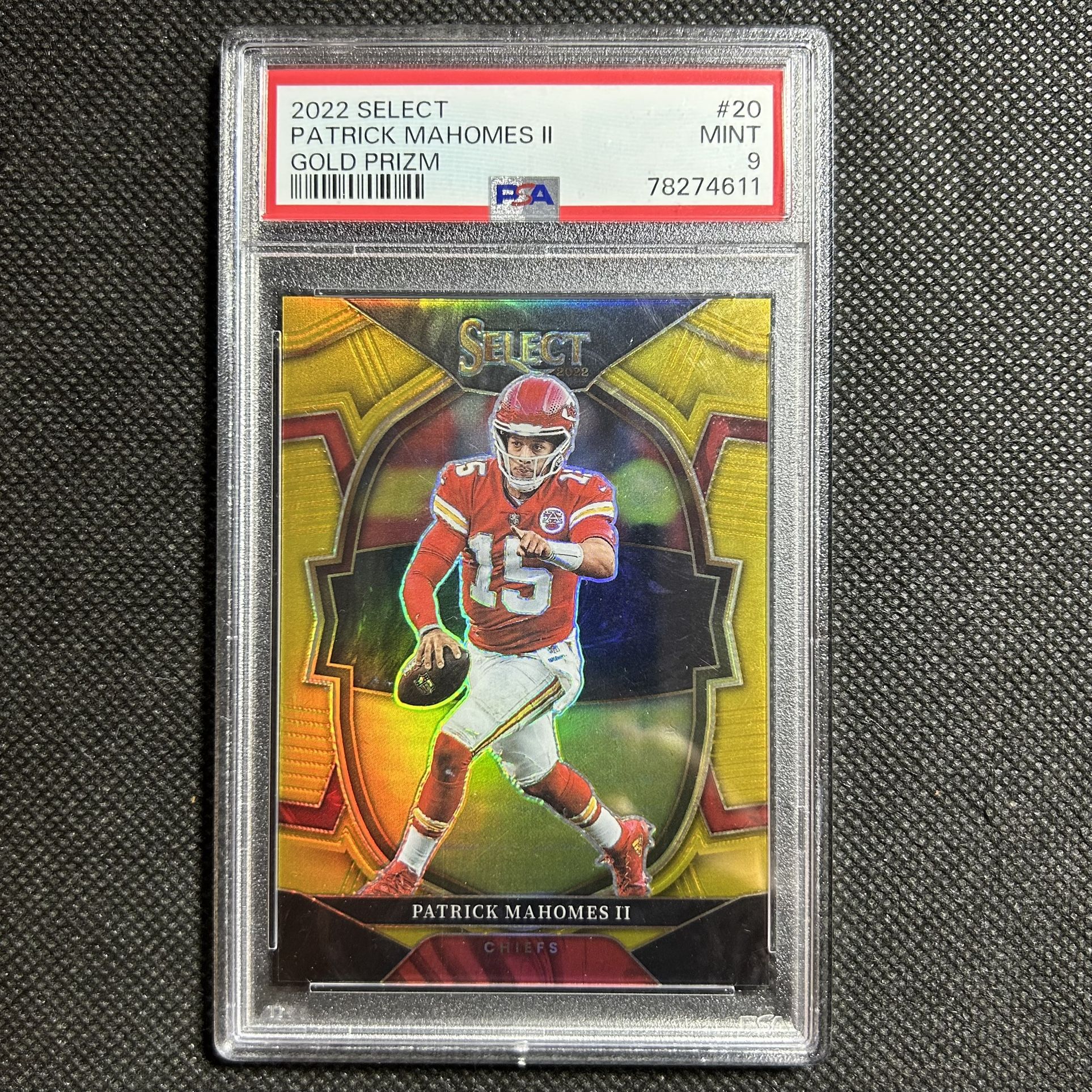 2022 Panini Select True Gold /10 SSP Patrick Mahomes PSA 10 Gem Mint 