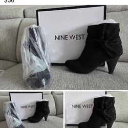 Women's Suede Booties - Size 6.5 - NINE WEST 