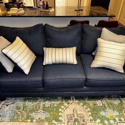 Dark Blue Sofa Like New. Need Sold Moving Soon.