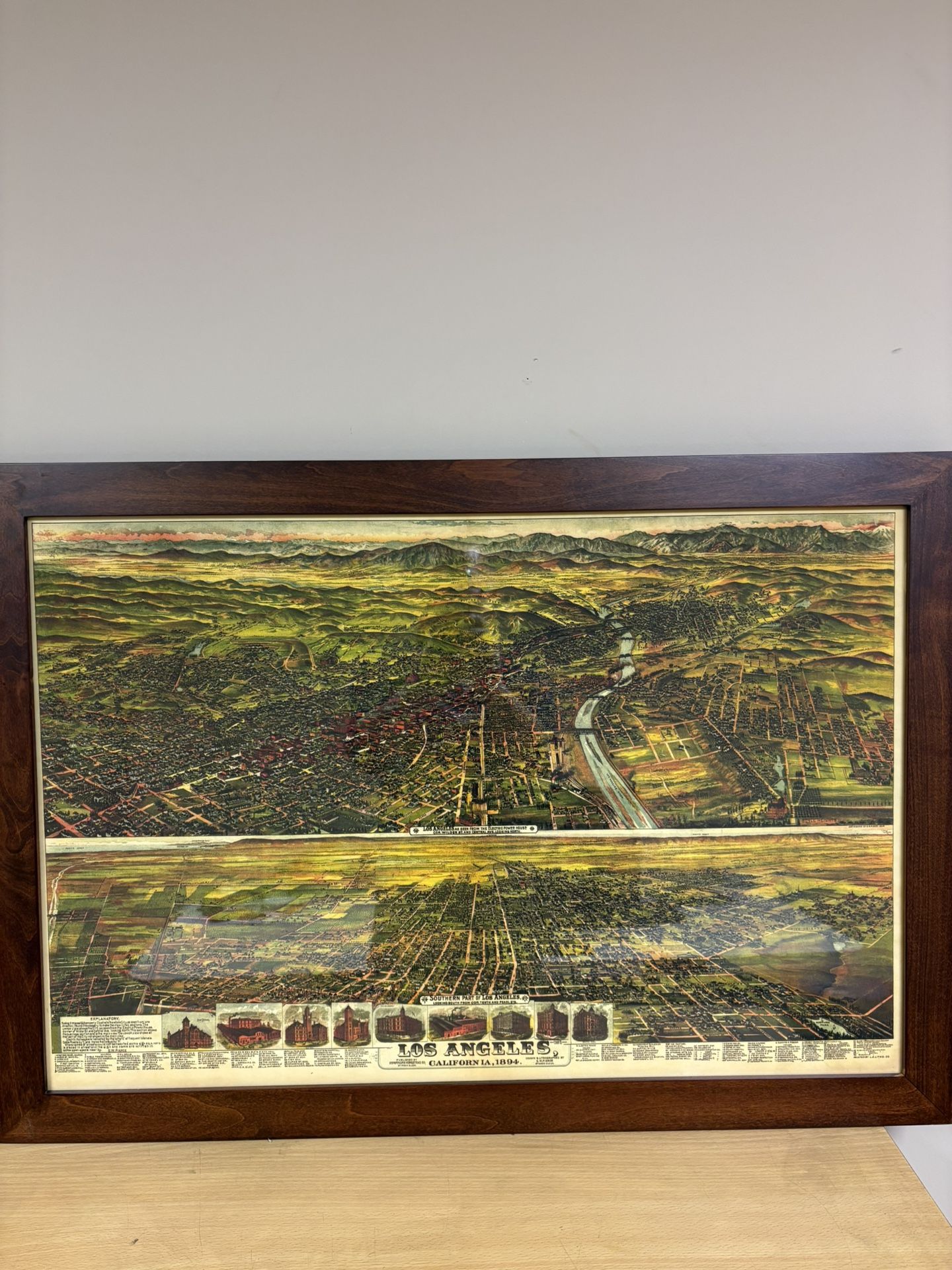 Framed Old Los Angeles City Print 