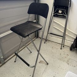 Two Bar Height Foldable Chairs, Lightly Used