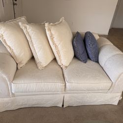 Couch And Love Seat With Throw Pillows 