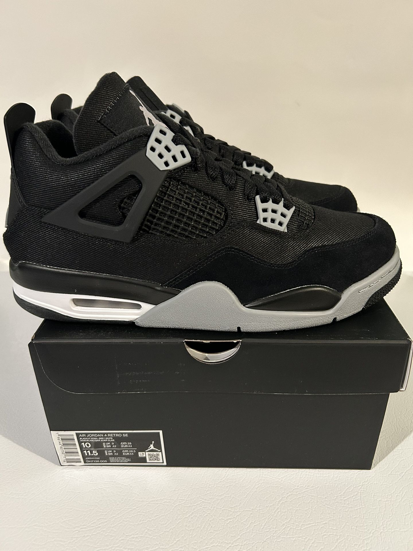 Jordan 4 Retro SE Black Canvas Mens Size 10 “Last 1 In Stock”