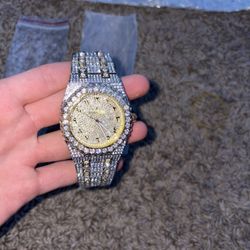 Golden AP moissanite watch fits all sizes