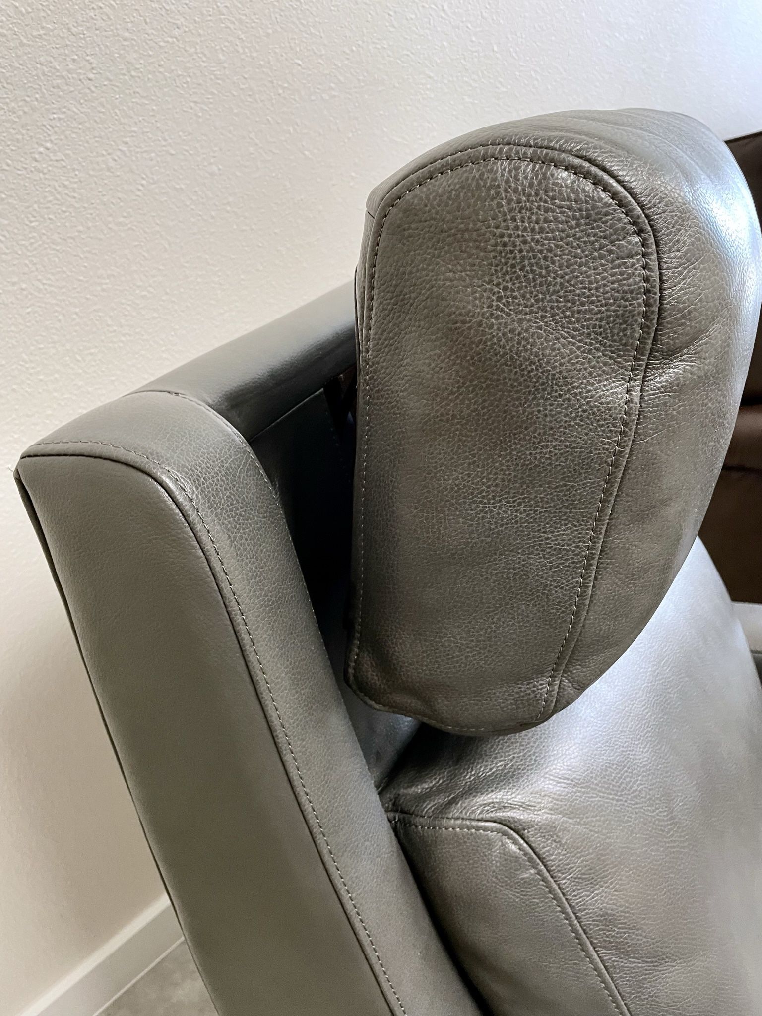 BLACK FRIDAY Arnie Leather Power Glider Recliner, Gray for Sale in