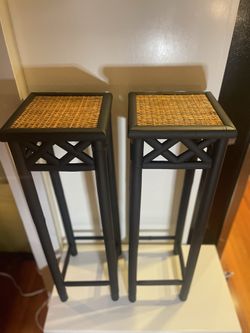 Vintage bamboo plant stands