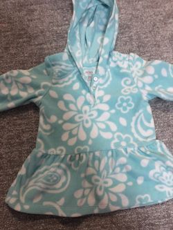 Carters brand 24 month sized light blue and white fleece with hoodie