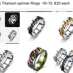 Spinner rings $15 each new