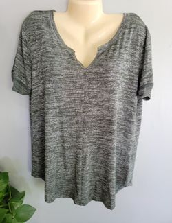 Women's XL Lightweight Sweater Short Sleeve Vneck Green