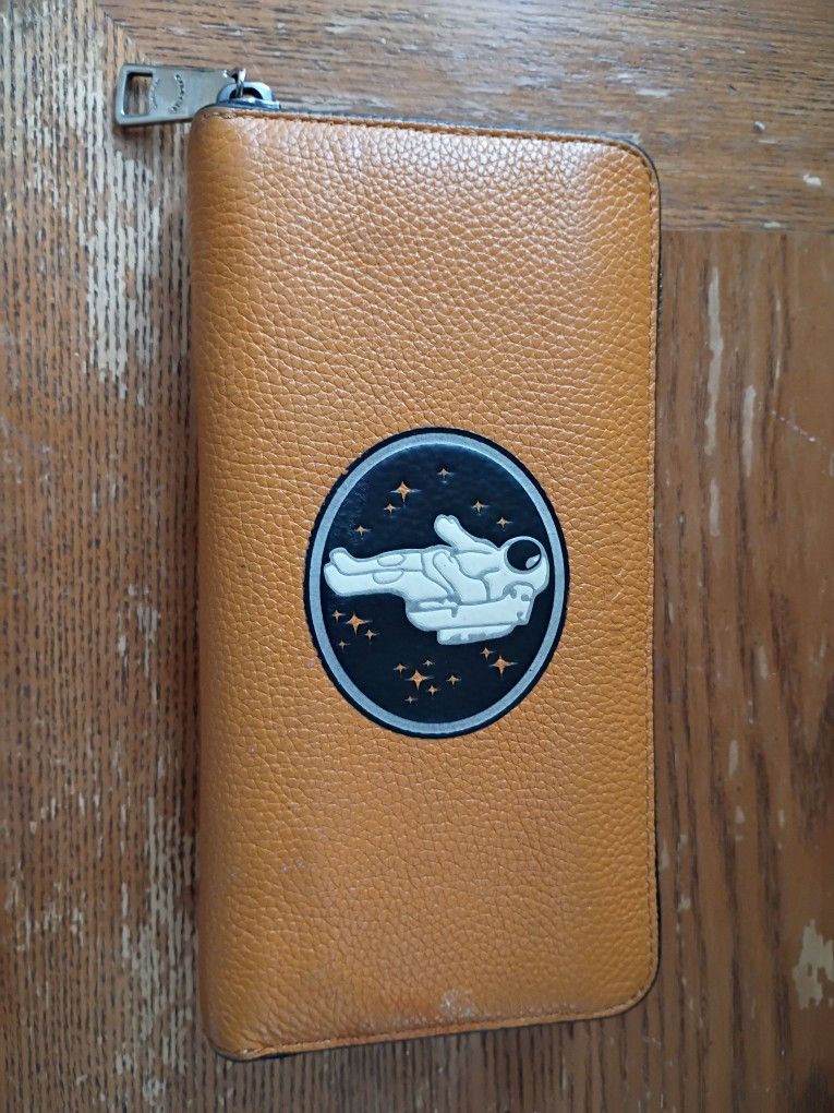 Orange Leather Coach Wallet