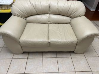 Leather loveseat