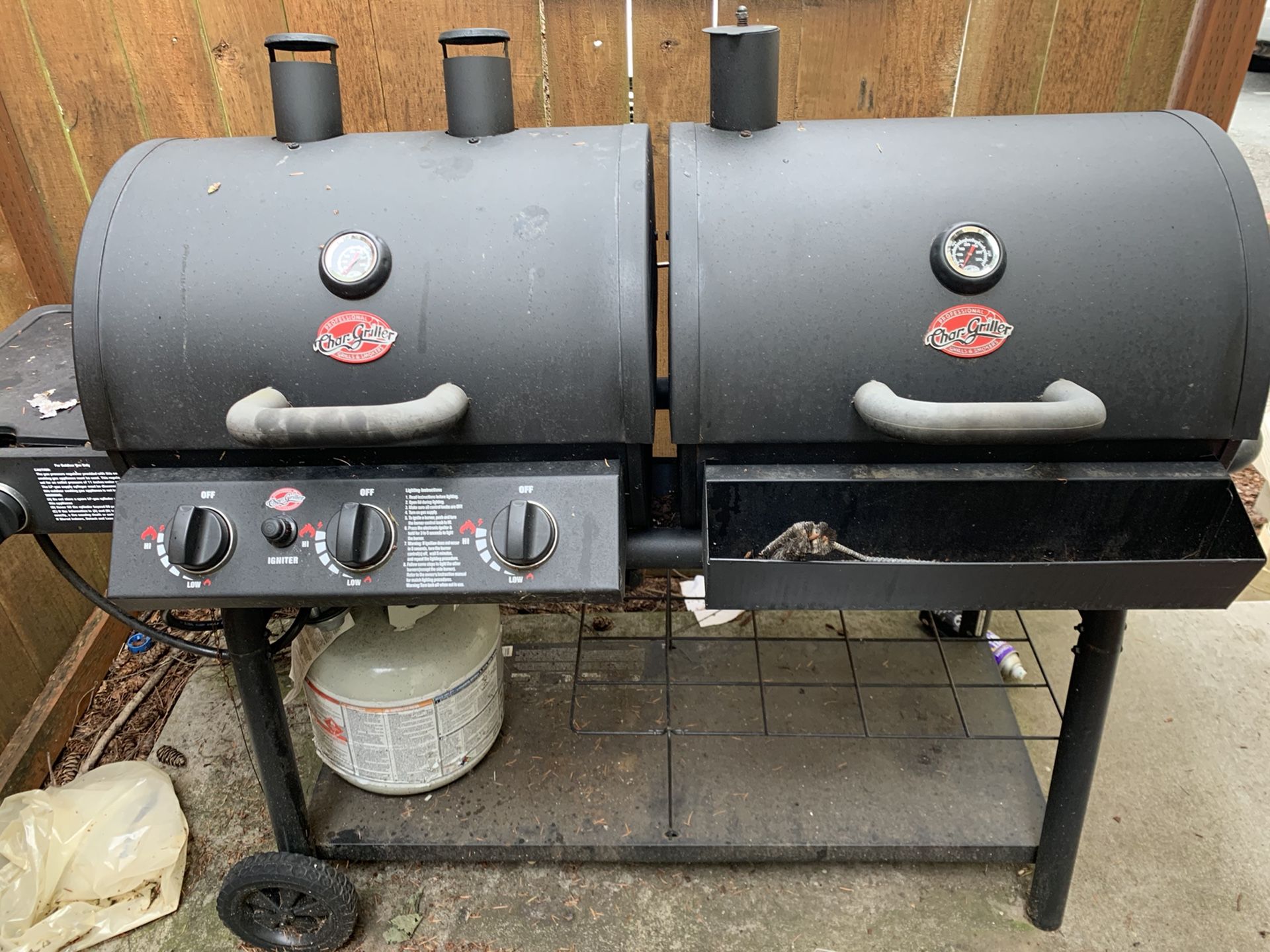 Chargrill Half Gas Half Charcoal Grill + Burner for Sale in