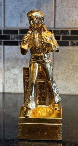 Vintage Elvis Gold Music Box / Decanter