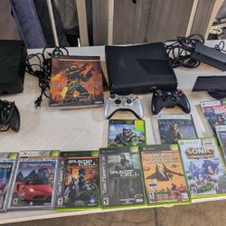 Xbox 360 S Console 250gb  + Games & Extras  ((Original Xbox Not Working))