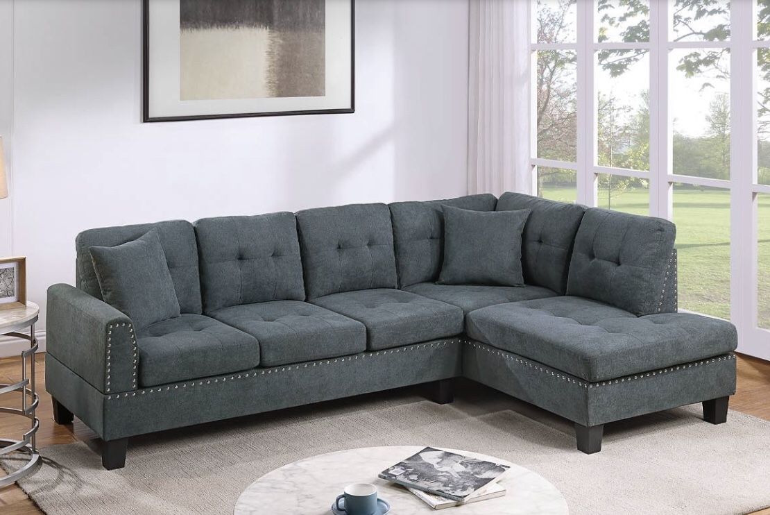 New Gray Sectional Sofa Couch