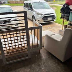 Rocking Chair With Baby Crib 