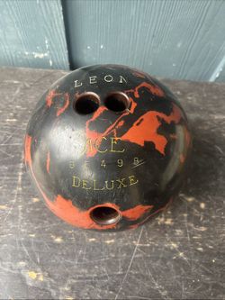 Ace Deluxe Red & Black Swirl Bowling Ball 15lbs 10oz Drilled