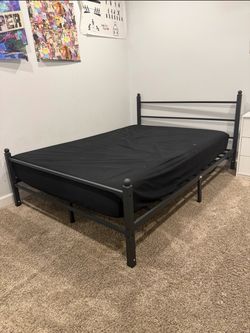FULL bed frame & mattress
