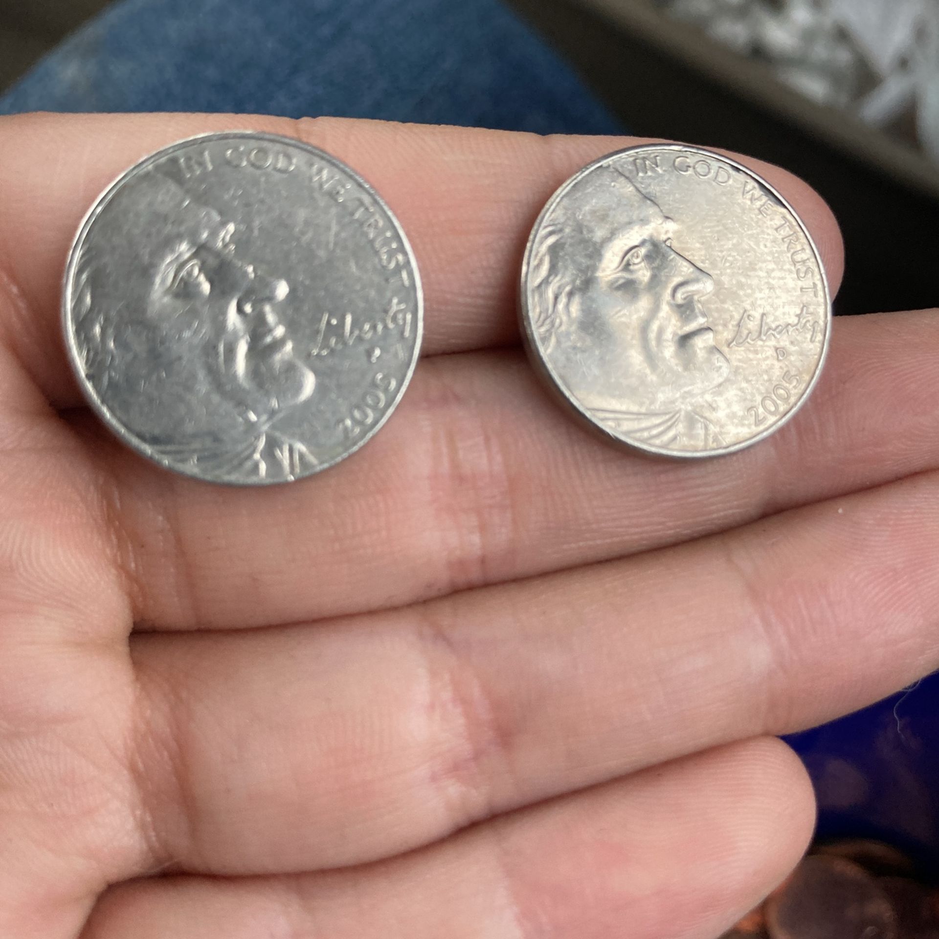 Two 2005 Buffalo Nickels
