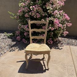 Wooden Desk Chair With Rush Seat