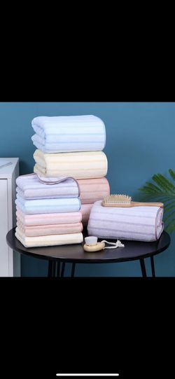 1pc Striped Pattern Random Color Bath Towel,Soft Absorbent Towel, Bath Towel, Oblong Towel