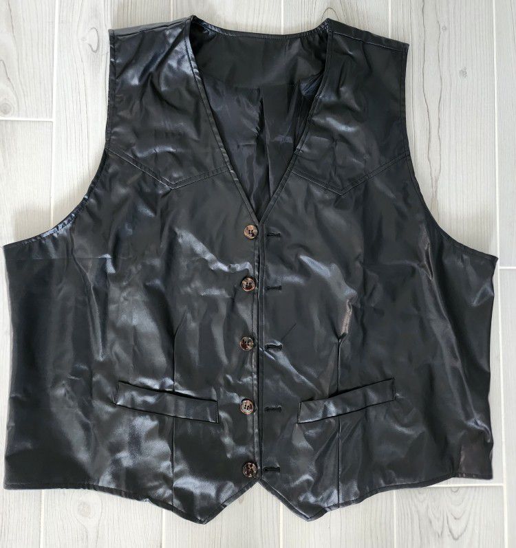 Men's Vintage Faux Leather Suit Vest