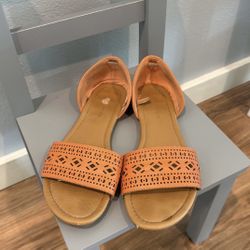 Ladies Orange Tribal Stile Sandals Size 8 