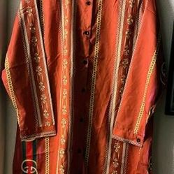 Men’s silk monogram shirt New with tag size XL 

