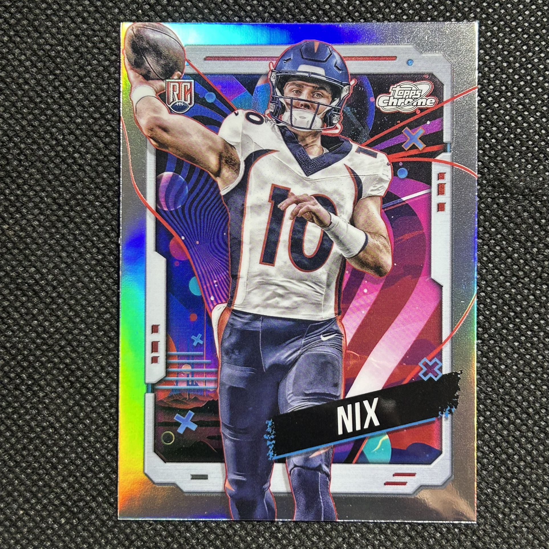 2024 Topps Chrome Cosmic Refractor #127 Bo Nix RC Rookie Denver Broncos