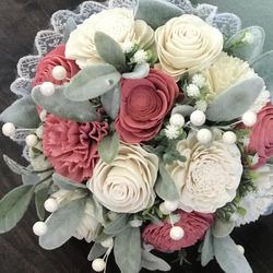 Wood Flowers Bridal Bouquet
