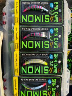 Hawken Fishing Simon Spin Dawg 3.0 Lures - Captain America, Candy Corn, Chrome Mexi