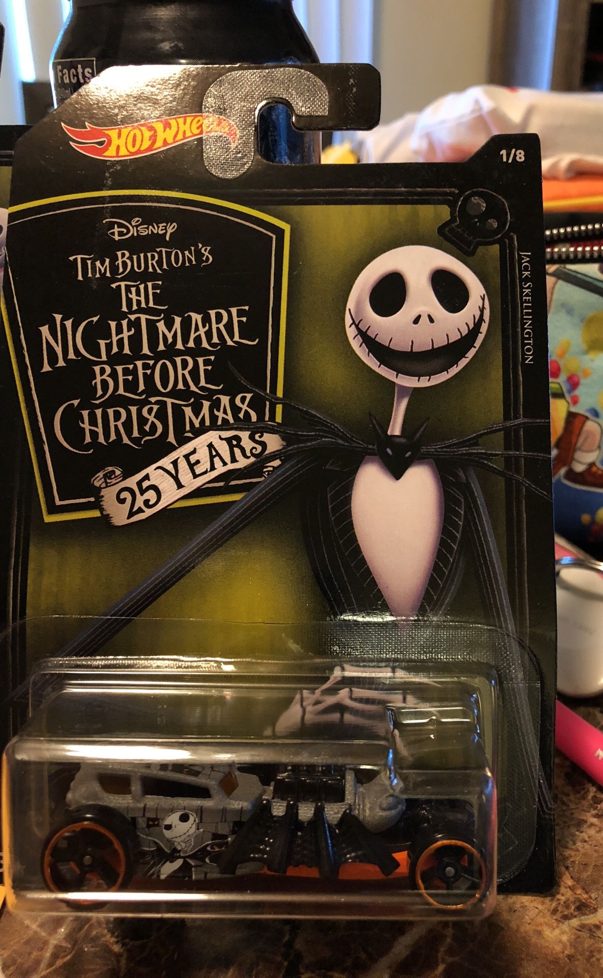 Nightmare Before Christmas 25th Anniversary Hot Wheels Cars. Set Of 2. Jack Skellington and Zero.