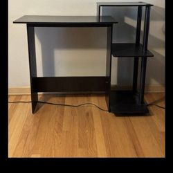 College Desk (Tabletop 29" Height, Shelving Unit is 34" Height, 39 1/2 " Wide and 15 1/2 " Deep) 