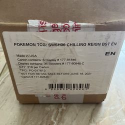 Pokemon Chilling Reign Booster Box Opened Case