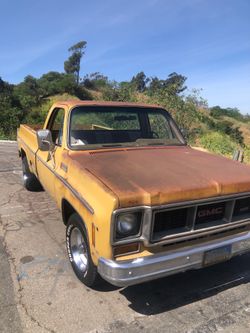 1973 Gmc c10 Longbed v8 350 motor 15” Rally wheels 5x5 Chevy obs Buick cutlass wagon Pontiac project bike 15x10 wheels Camaro nova Monte Carlo El Cami