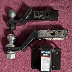 All For 35 or Will Sell Separately.Two heavy duty hitches, Step Bumper Receiver, 1 1/4 to 2" Adapter