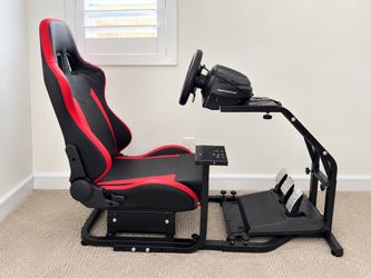 Thrustmaster T300 Racing Simulator Setup w/ Cockpit & Seat – PS5/PS4/PC