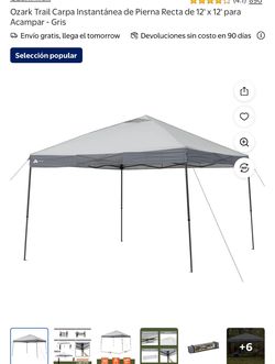 Canopy Ozark Trail Carpa Instantánea de Pierna Recta de 12' x 12' para Acampar - Gris