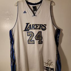 Kobe Bryant #24 Los Angeles Lakers White Special Edition Jersey Men's 2XL Blue, White, Gold & Gray