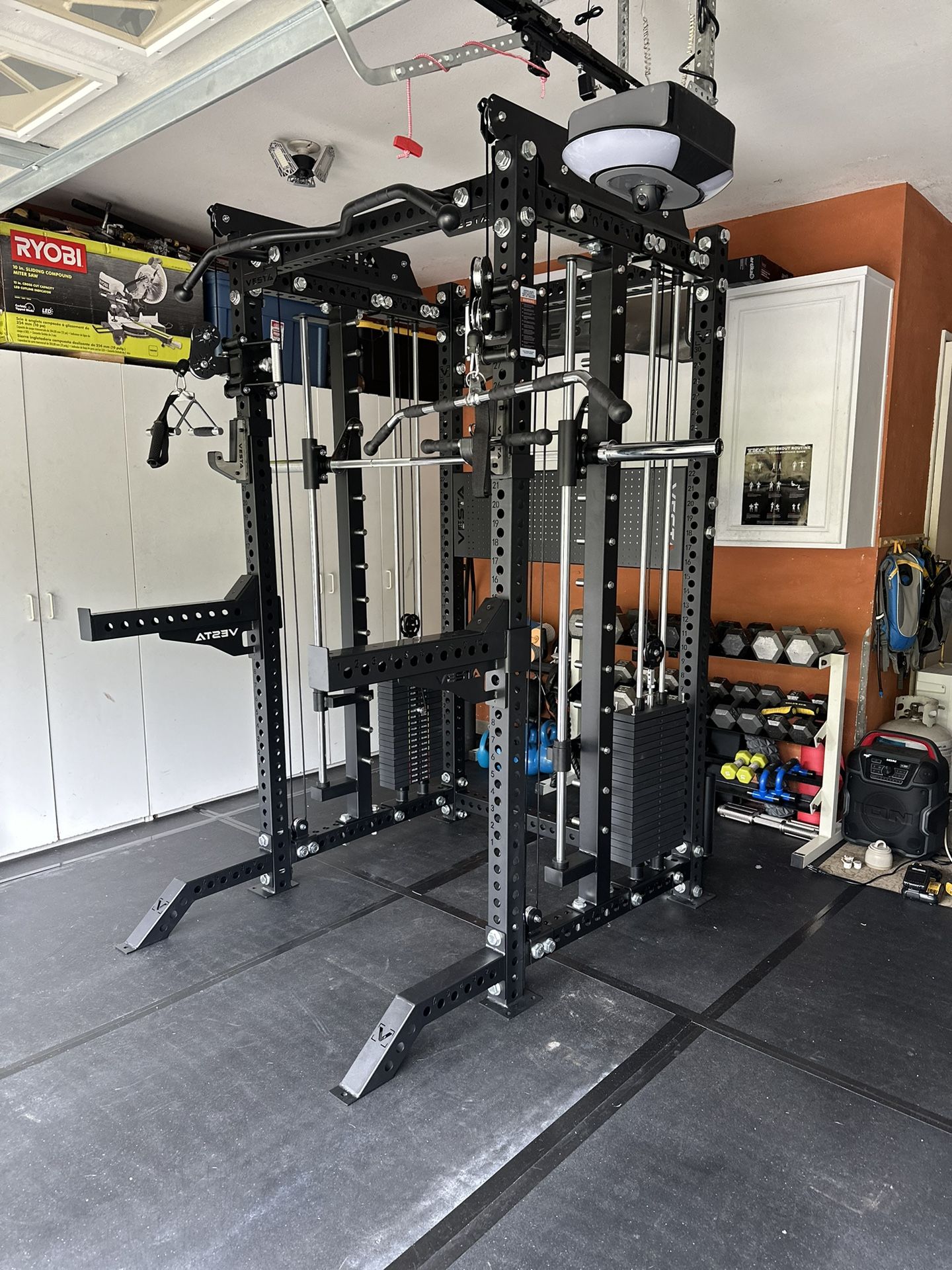 PRO SERIES Ultimate Half Rack Functional Trainer w/Smith Machine Bar | 400lb Stack | Gym Equipment | Fitness | Commercial | Squat Rack
