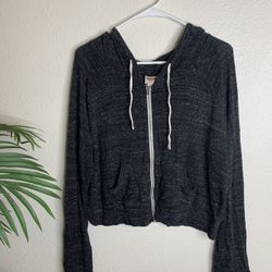 Cropped Zip Up Hoodie
